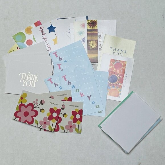 Lot Of Assorted Thank You Cards Greetings Envelopes - Picture 1 of 4